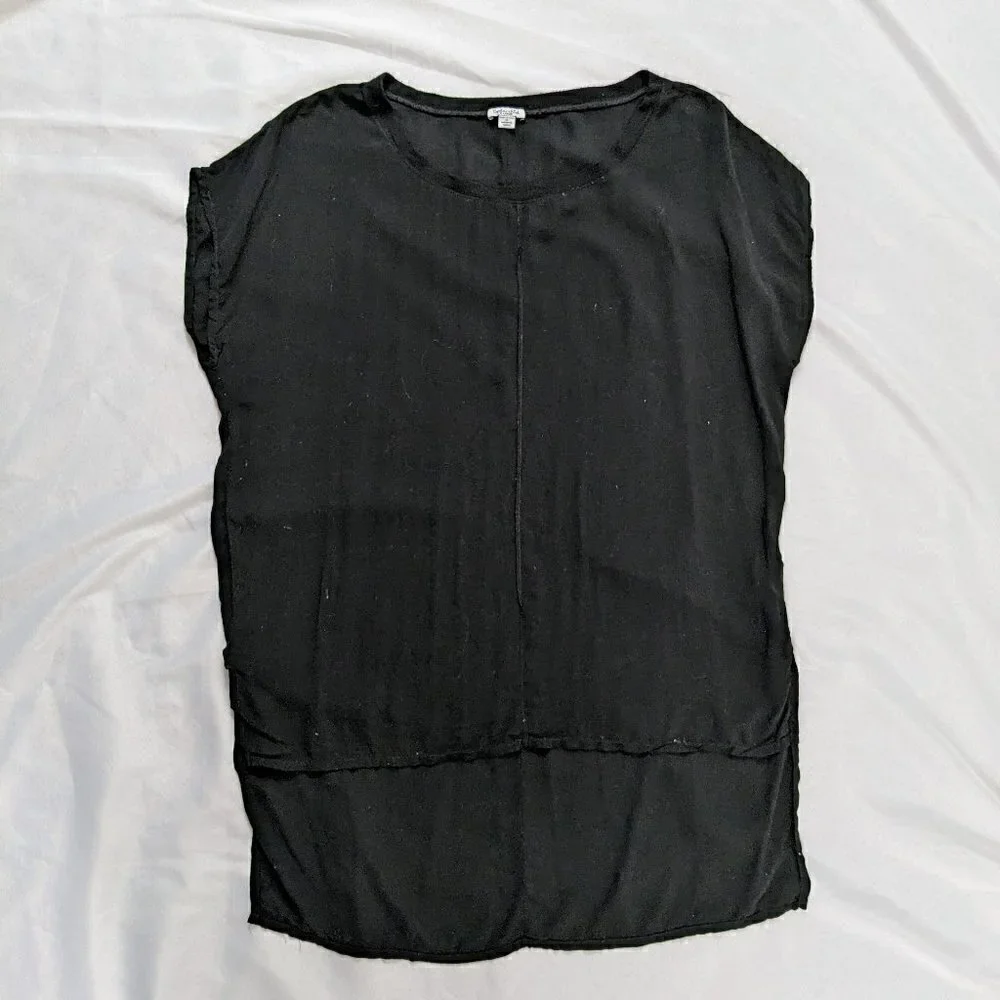Splendid Black Short Sleeve High - Low Top Women's Size XL